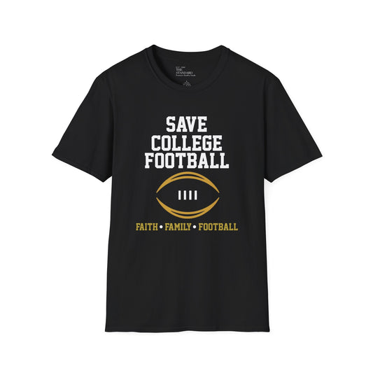 Save College Football Unisex Softstyle T-Shirt | Faith Family Football Apparel